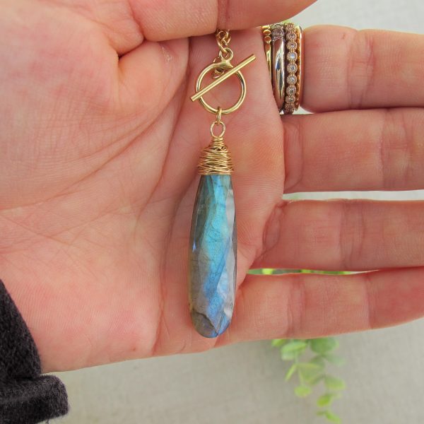 Layla Labradorite Teardrop on Gold Filled Chain - Image 7