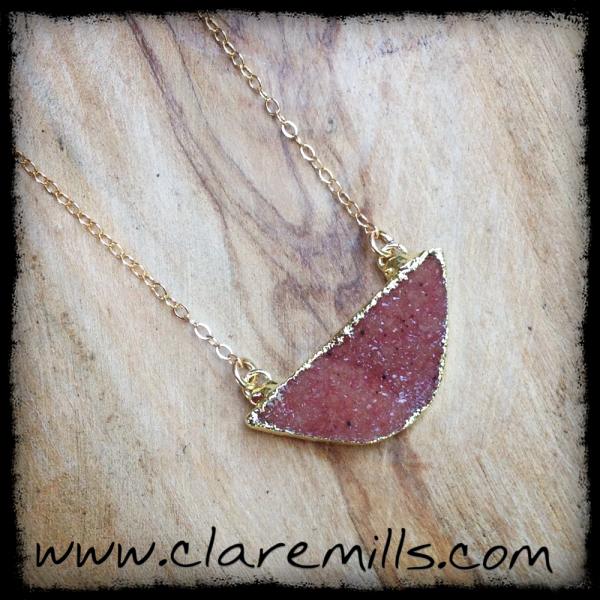 Semi Circle Druzy Necklace
