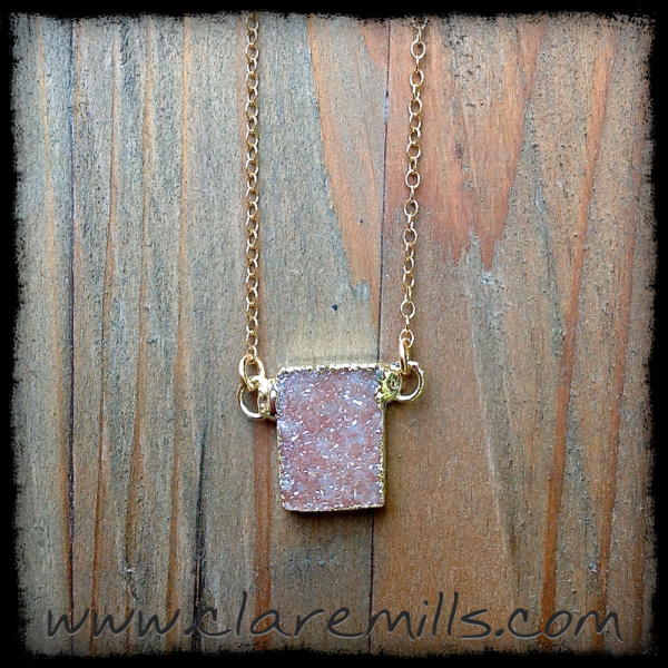 Rectangle Druzy Necklace