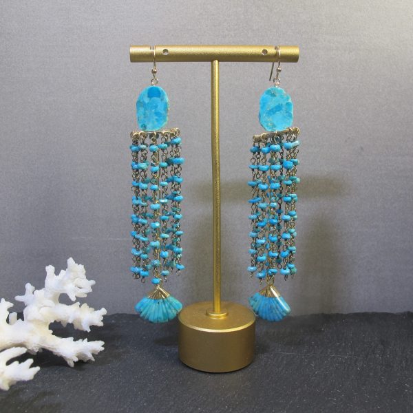 Turquoise Chandelier Earrings - Image 7