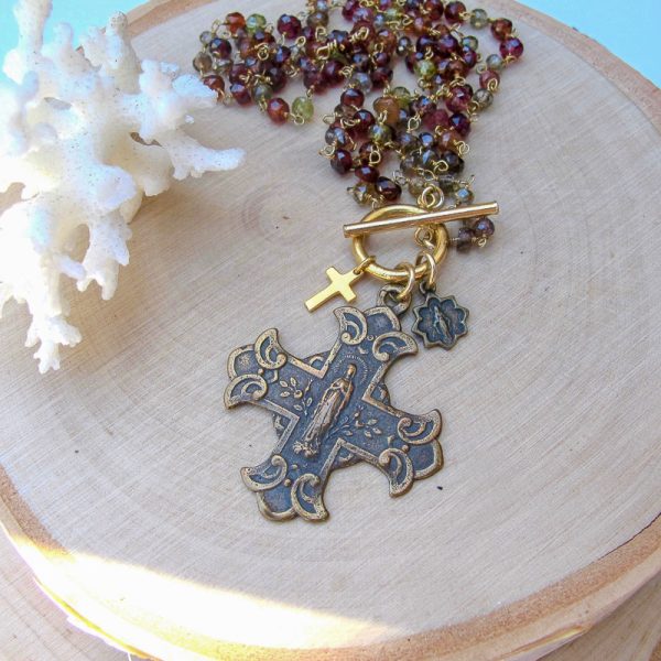 Art Nouveau Replica Necklace on Garnet Chain