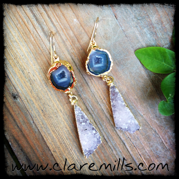 Jolie Geode and Druzy Earrings