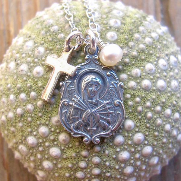 Greek Orthodox Our Lady of Sorrows Necklace