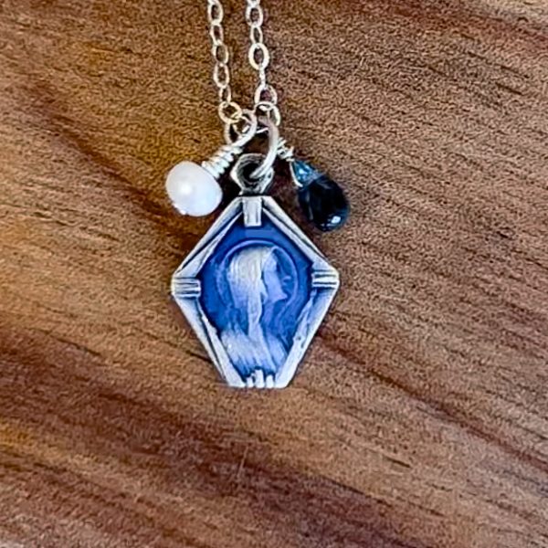 Mother Mary Antique Religious Necklace