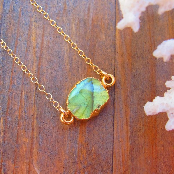 Luna Labradorite Slice Necklace - Image 3