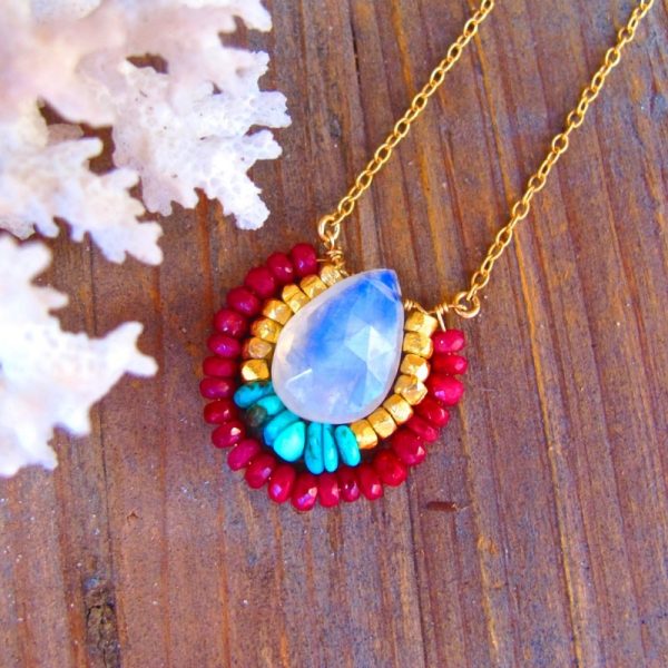Moonstone, Ruby, & Turquoise Delight