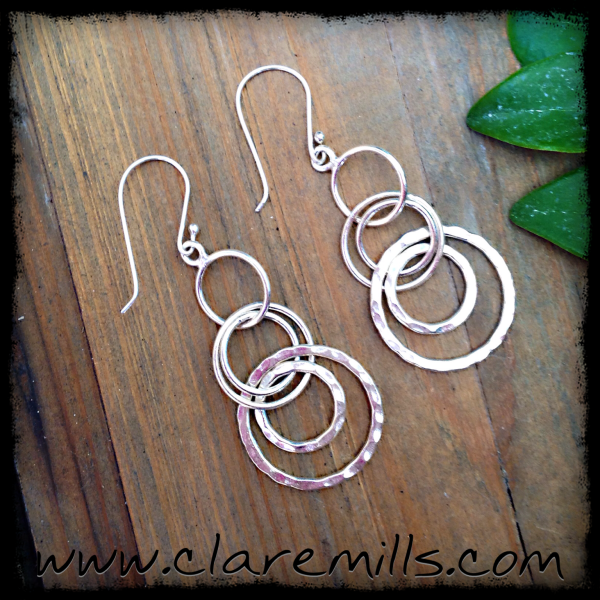 Sterling Silver Hoop Dangle Earrings