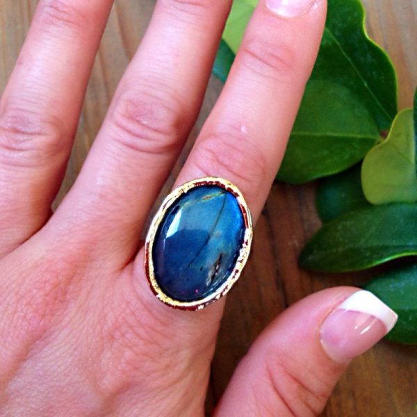 Oval Labradorite Ring - Image 2