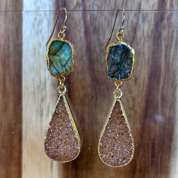 Labradorite & Druzy Earrings