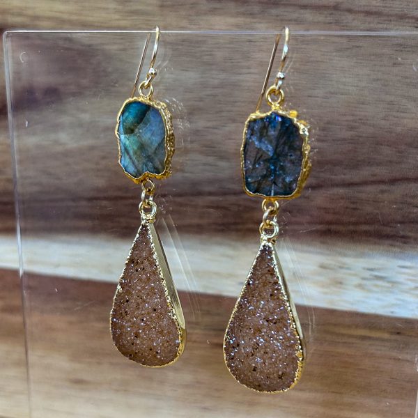 Labradorite & Druzy Earrings - Image 2
