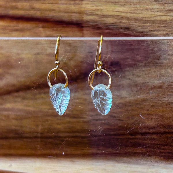 Hand Carved Aquamarine Earrings