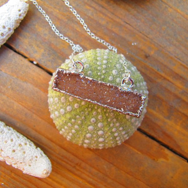 Rectangle Druzy Bar Necklace