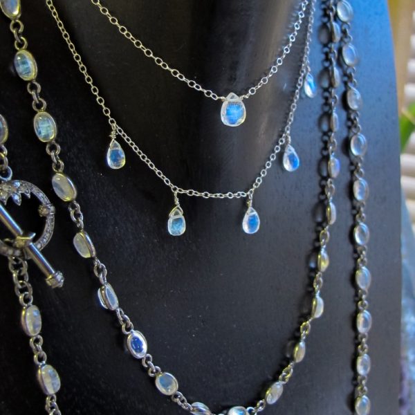 Layla Moonstone Teardrop Necklace - Image 2