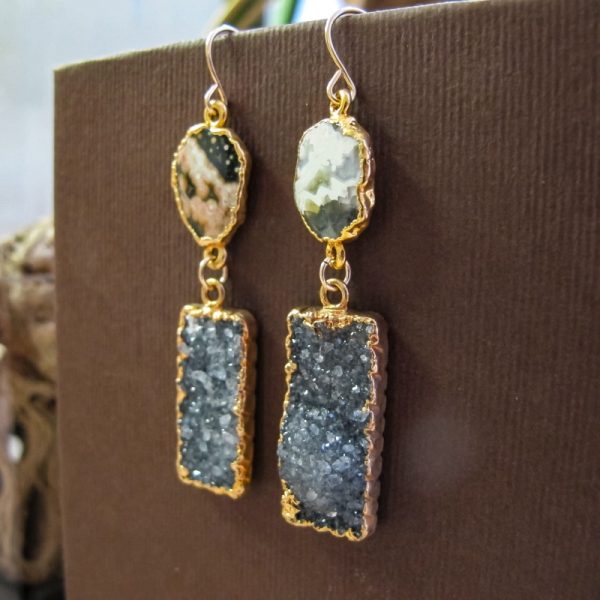 Jasper & Druzy Earrings - Image 2