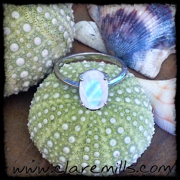 Faceted Oval Moonstone Ring