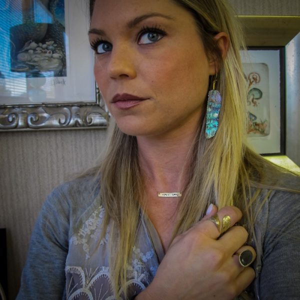 Abalone Feather Earrings - Image 5