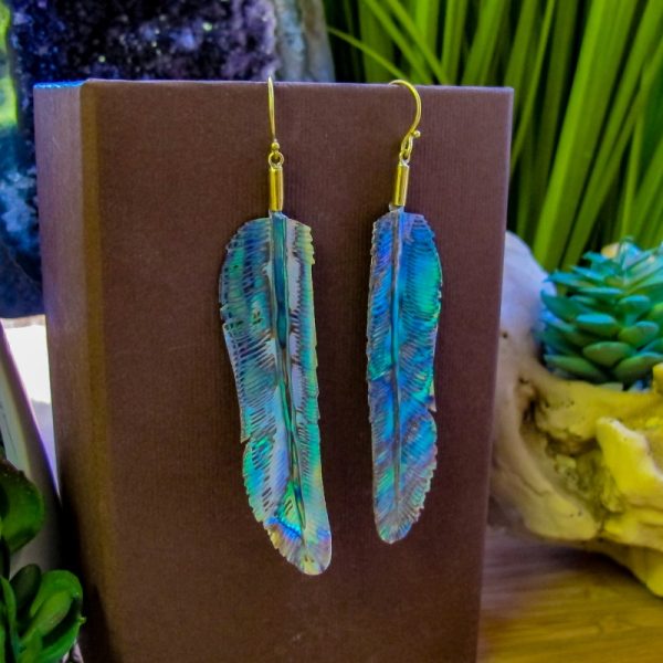 Abalone Feather Earrings