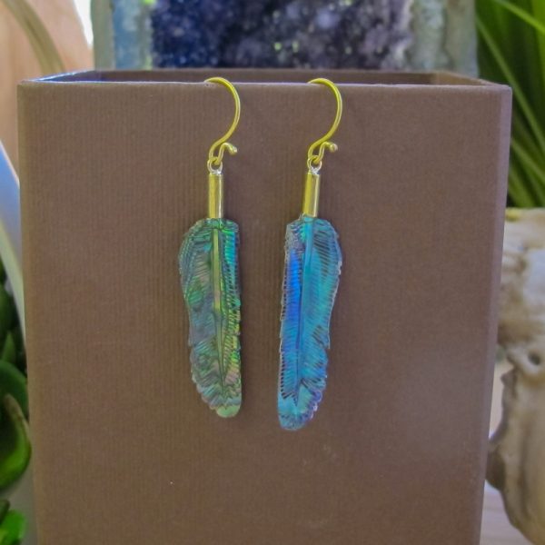 Abalone Feather Earrings - Image 4