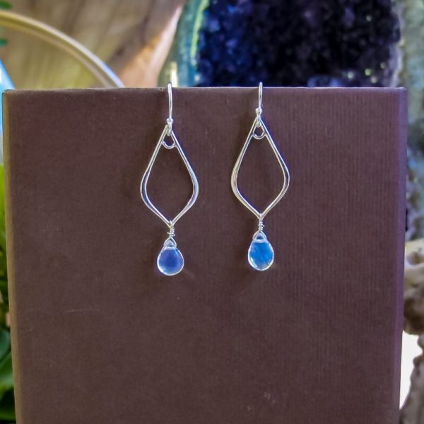 Small Teardrop Moonstone Earrings - Image 2