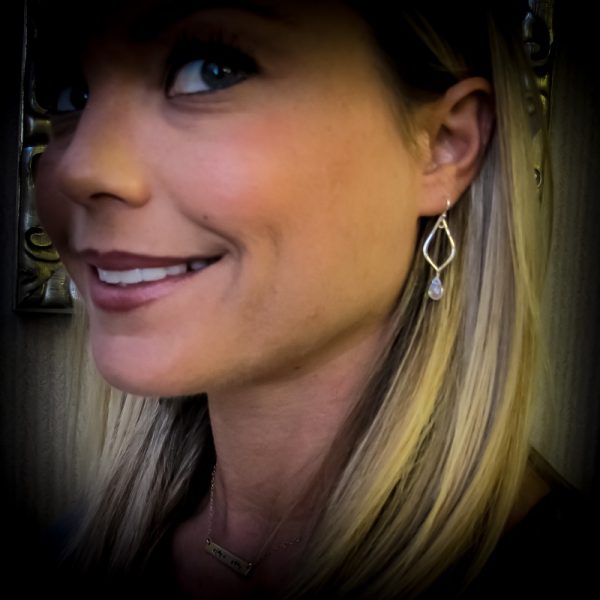 Small Teardrop Moonstone Earrings - Image 6