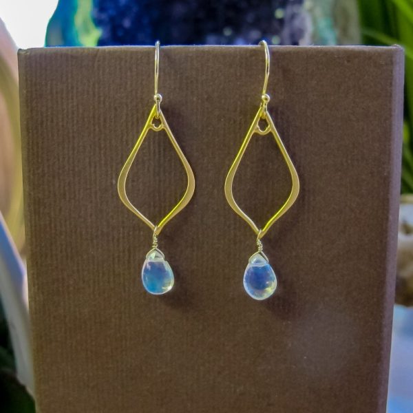 Small Teardrop Moonstone Earrings - Image 4