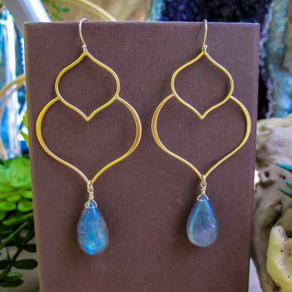 Labradorite Lotus Earrings