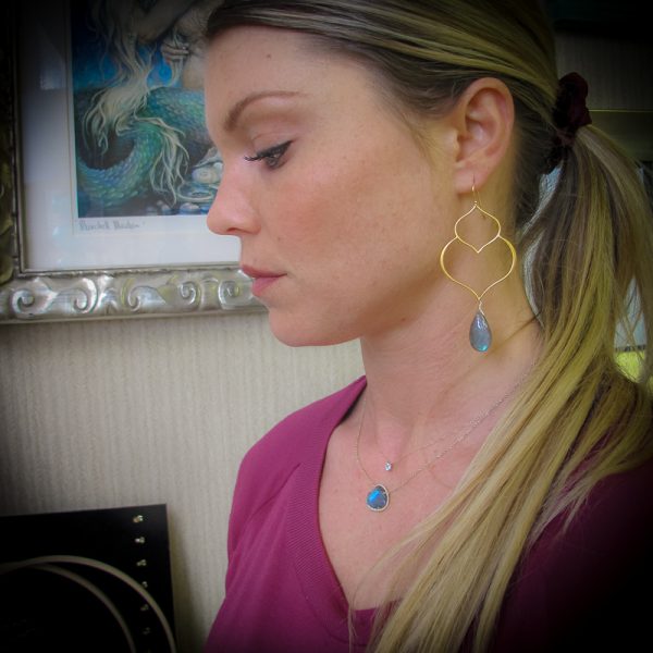Labradorite Lotus Earrings - Image 5