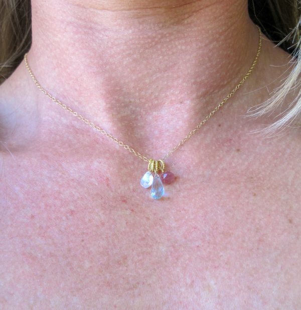 Multi Gemstone Drop Necklace - Image 2