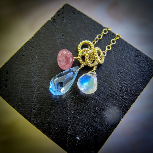 Multi Gemstone Drop Necklace - Image 3