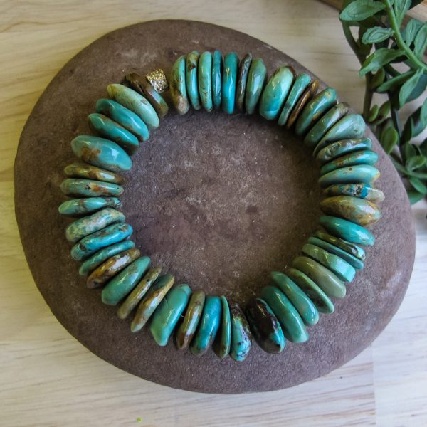 Turquoise Slice Gemstone Bracelet - Image 3