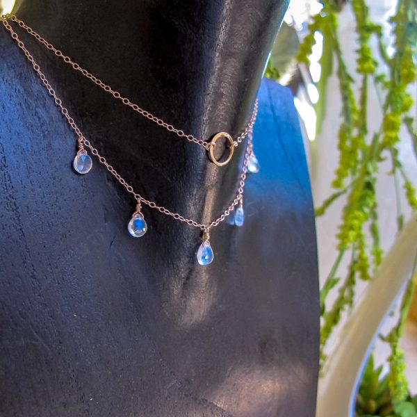Many Moons Moonstone Teardrop Necklace