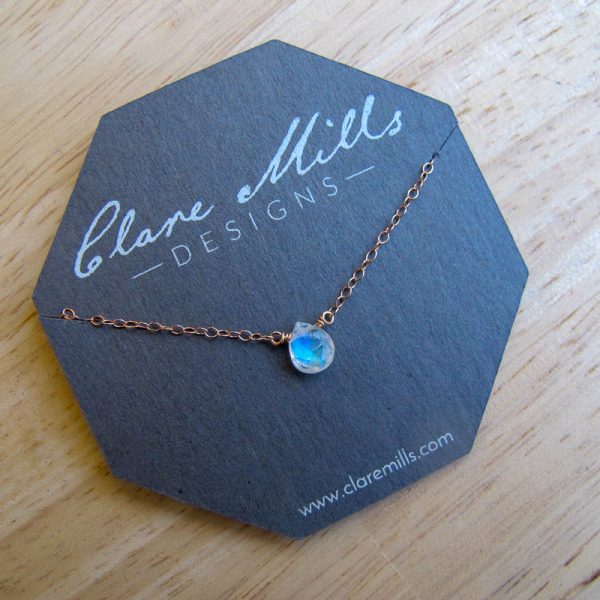 Layla Moonstone Teardrop Necklace - Image 3