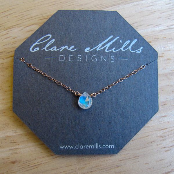 Layla Moonstone Teardrop Necklace