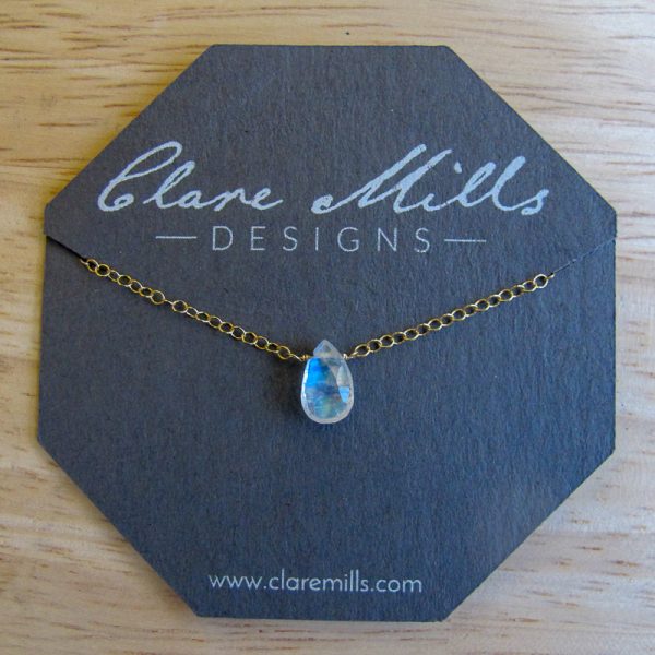 Luna Moonstone Teardrop Necklace