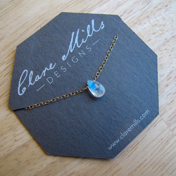 Luna Moonstone Teardrop Necklace - Image 3
