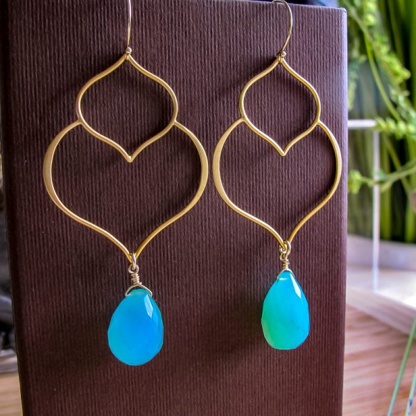 Double Lotus Gemstone Earrings