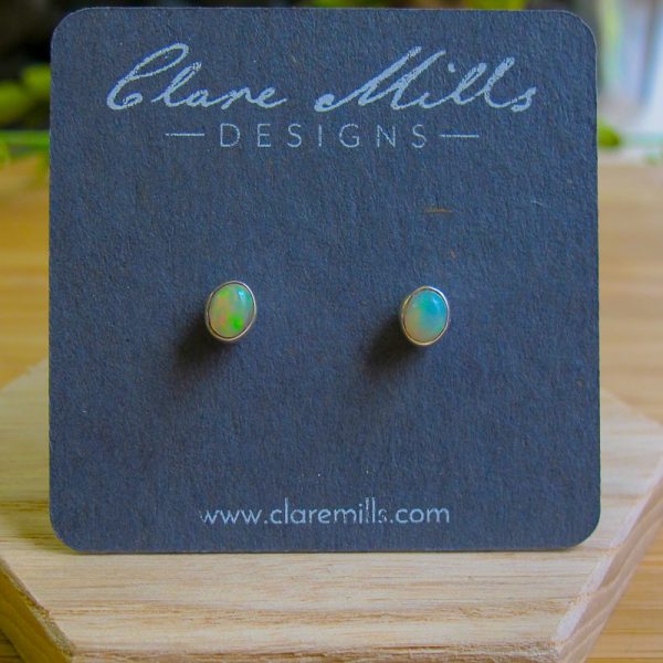 Ethiopian Opal Stud Earrings - Image 2