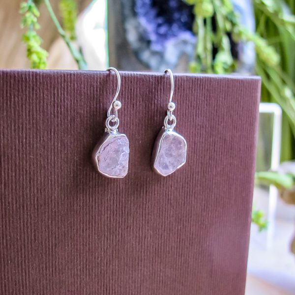 Sterling Silver Raw Gemstone Earrings - Image 2