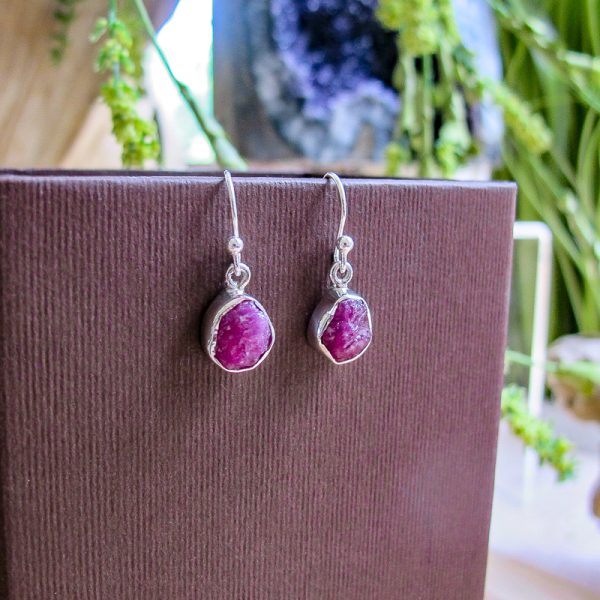 Sterling Silver Raw Gemstone Earrings - Image 4
