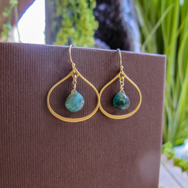 Small Teardrop Gemstone Earrings - Image 4