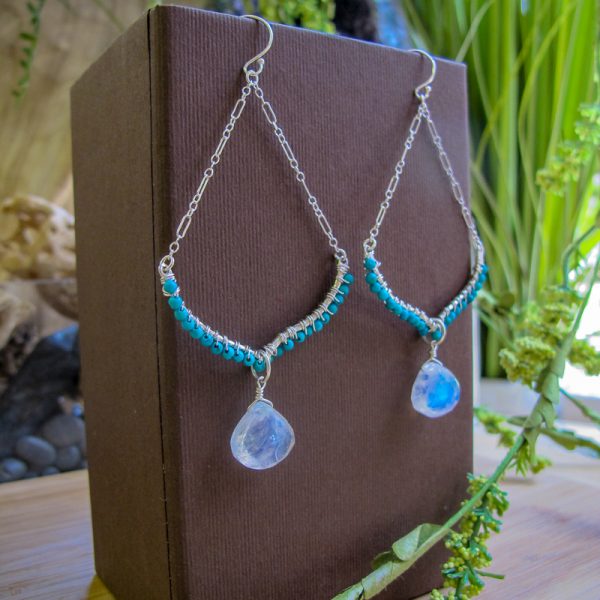 Phases Moonstone & Turquoise Earrings