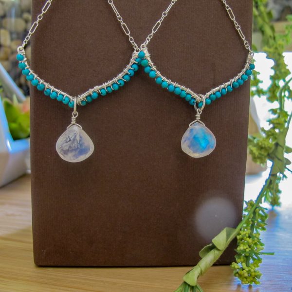 Phases Moonstone & Turquoise Earrings - Image 4