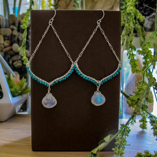 Phases Moonstone & Turquoise Earrings - Image 3