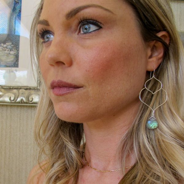 AAA Moonstone Double Lotus Earrings - Image 2