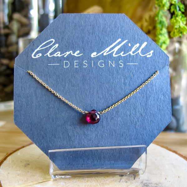 Gemstone Teardrop Necklace - Image 3