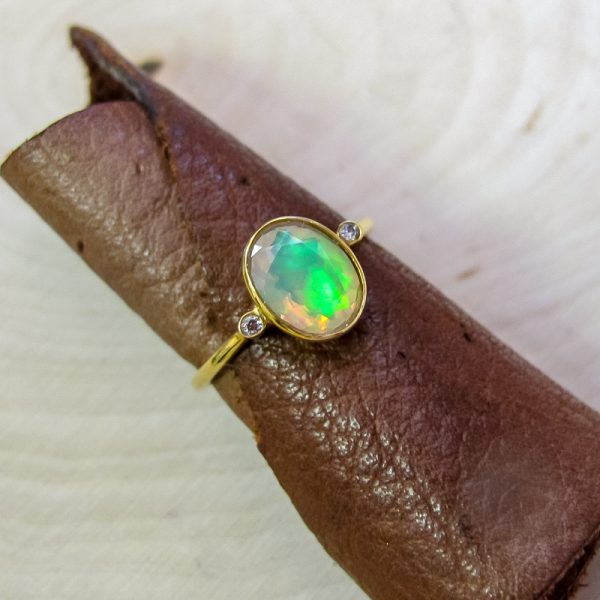 Faceted Ethiopian Opal Ring - Image 2