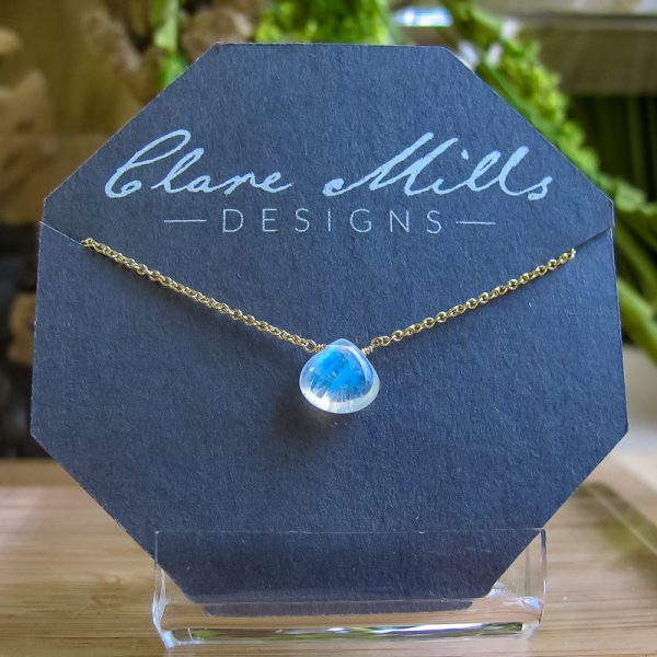 Smooth AAA Moonstone Teardrop Necklace
