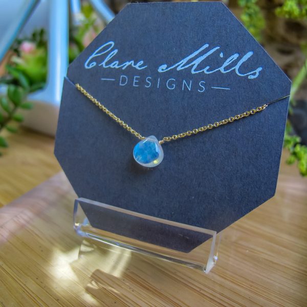 Smooth AAA Moonstone Teardrop Necklace - Image 4