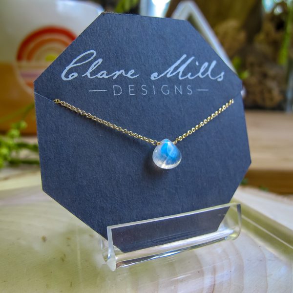 Smooth AAA Moonstone Teardrop Necklace - Image 5