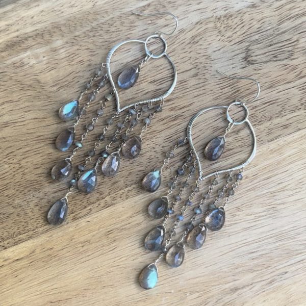 Labradorite Chandelier Earrings